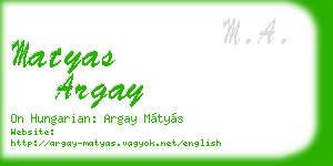 matyas argay business card